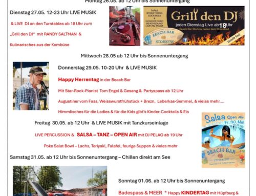 Beachbar-Events: Woche vom 26.05.25 – 01.06.25